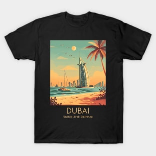 A Vintage Travel Illustration of Dubai - United Arab Emirates T-Shirt